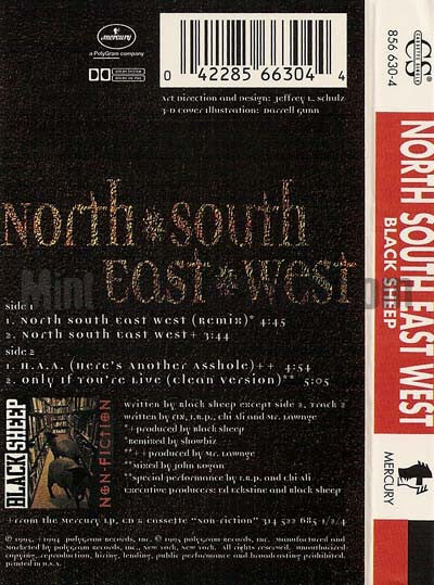 Black Sheep: North South East West/H.A.A./Only If You're Live: Cassette Single Black Sheep: North South East West/H.A.A./Only If You're Live: Cassette Single