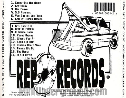 Repo Ric's West Coast Underground Repolation Repo 1: CD Repo Ric's West Coast Underground Repolation Repo 1: CD