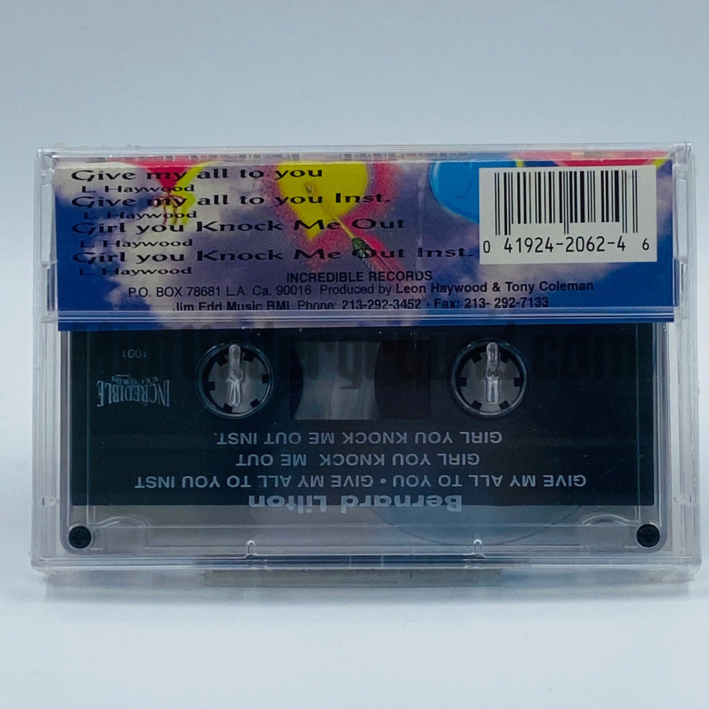Bernard Lilton: Give My All To You/Girl You Knock Me Out: Cassette Single Bernard Lilton: Give My All To You/Girl You Knock Me Out: Cassette Single