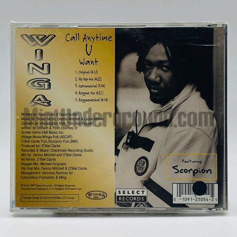 Winga: Call Anytime U Want: CD Single