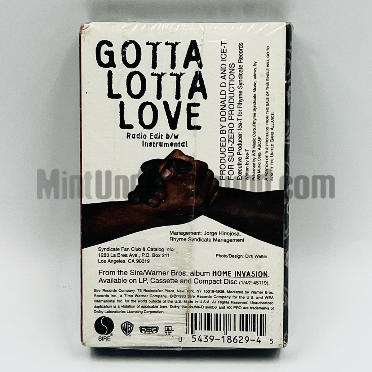 Ice-T – Gotta Lotta Love Cassette Single, back cover