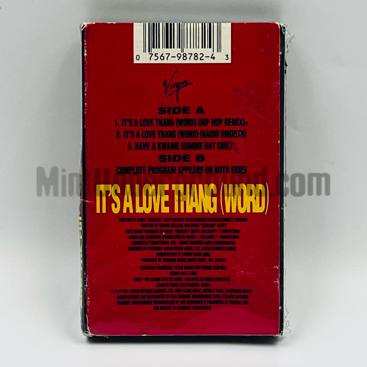 Redhead Kingpin and The FBI – It's A Love Thang (Word)/Dave & Kwame Cassette Single, back cover