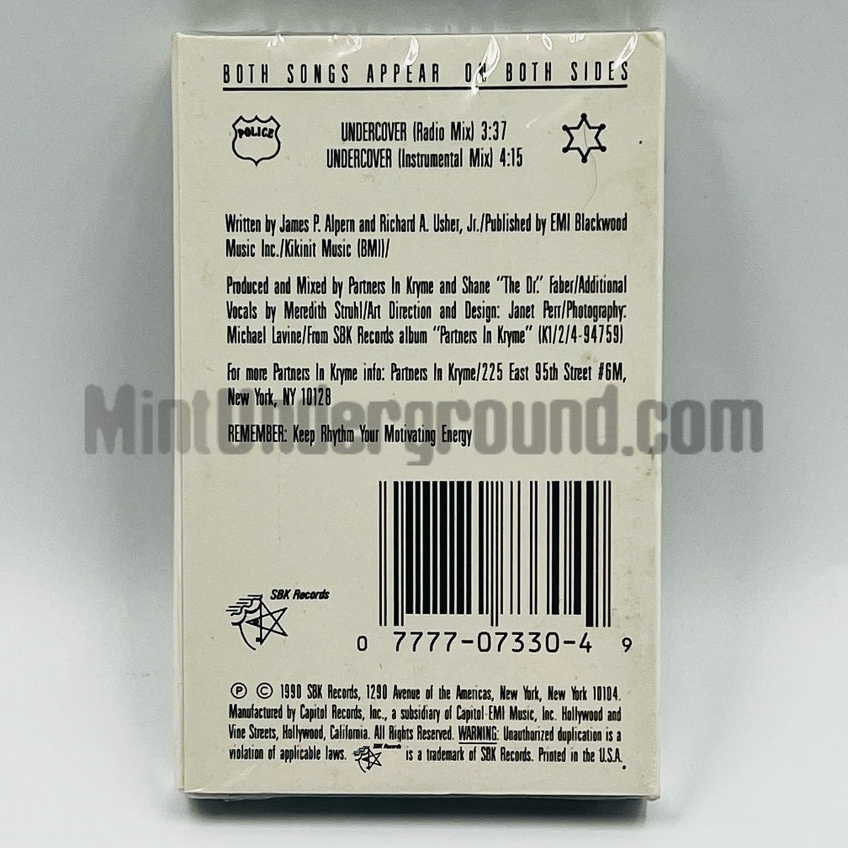 Partners In Kryme – Undercover Cassette Single, back cover