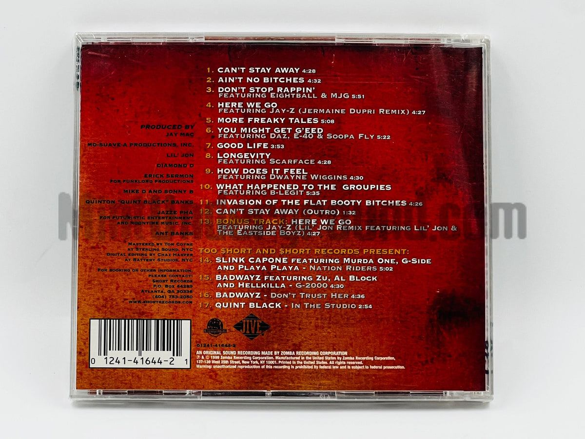 Too Short – Can't Stay Away CD, back cover