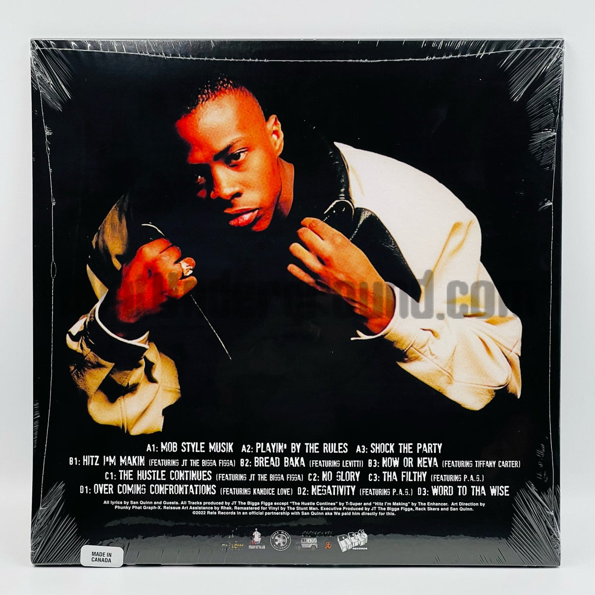 San Quinn – The Hustle Continues Vinyl, back cover