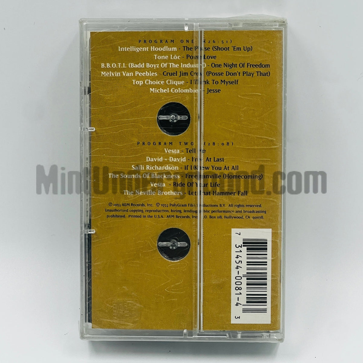 Various Artists – Posse: Original Motion Picture Soundtrack Album Cassette, back cover