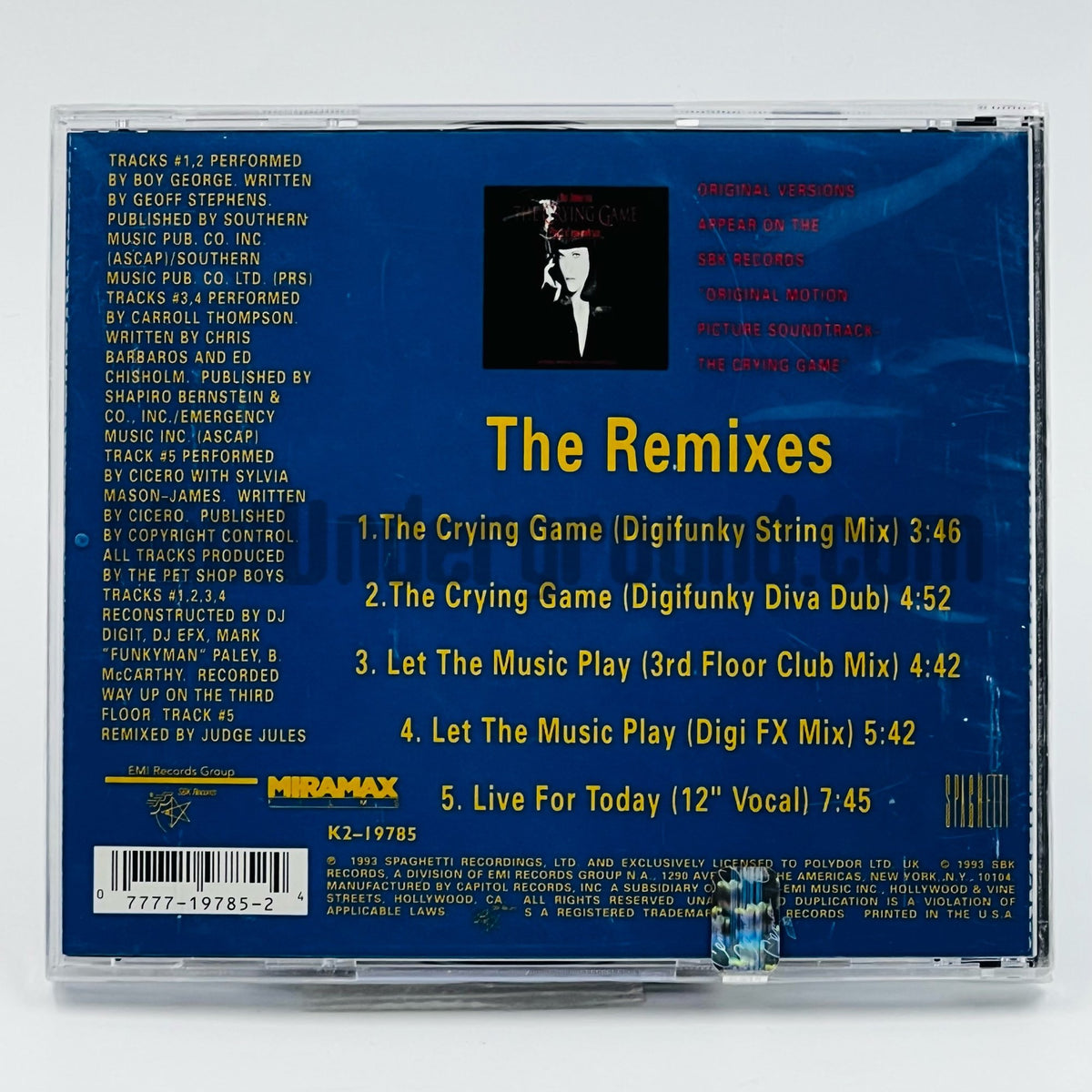 Various Artists – The Crying Game: The Remixes CD, back cover