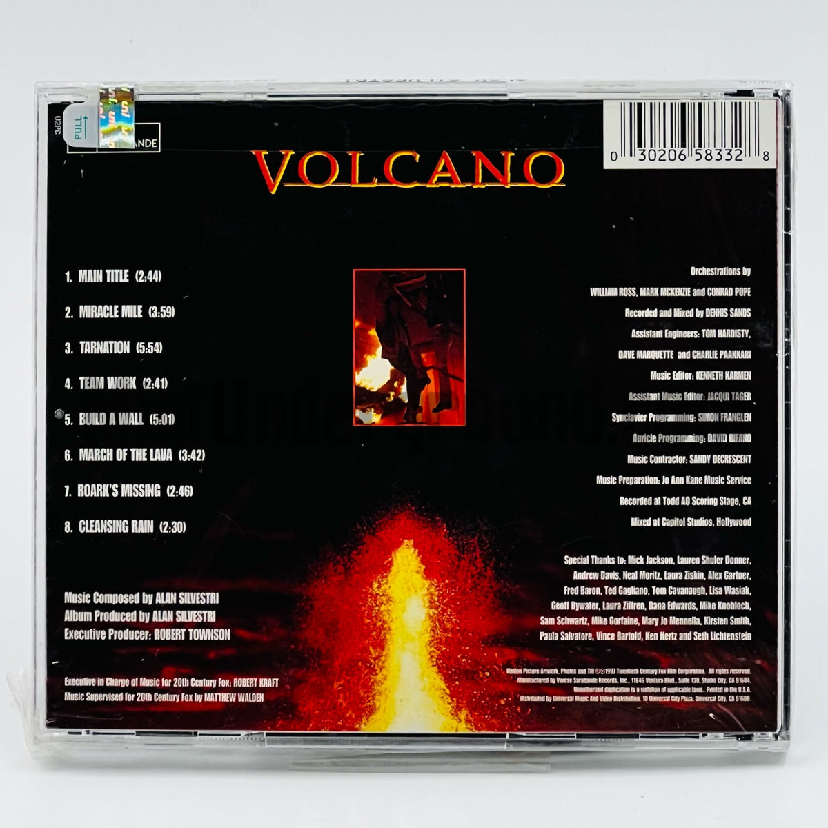 Alan Silvestri – Volcano: Original Motion Picture Soundtrack CD, back cover