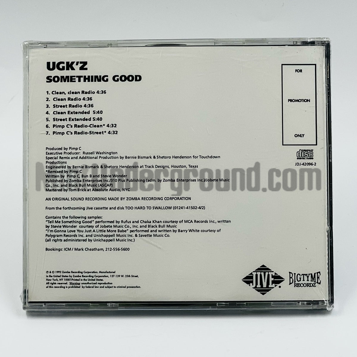 U.G.K./UGK (Underground Kingz) – Something Good CD Single, back cover