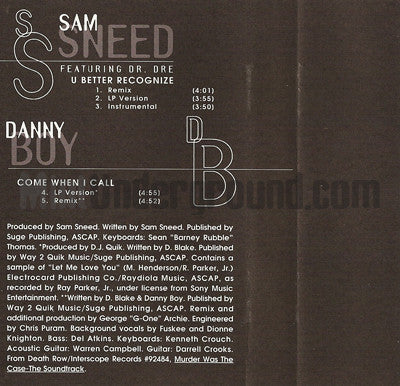 Sam Sneed: U Better Recognize/ Danny Boy: Come When I Call: Cassette S ...