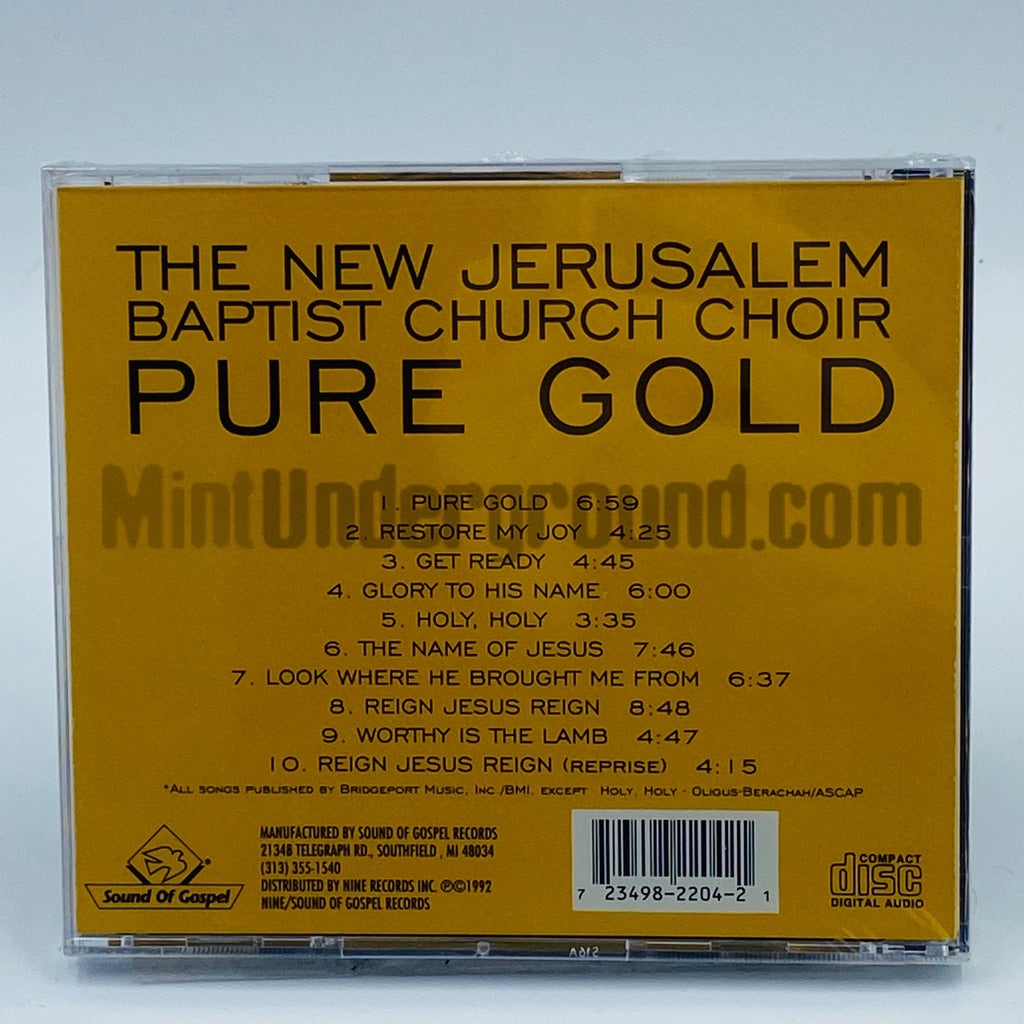 The New Jerusalem Baptist Church Choir – Pure Gold CD, back cover