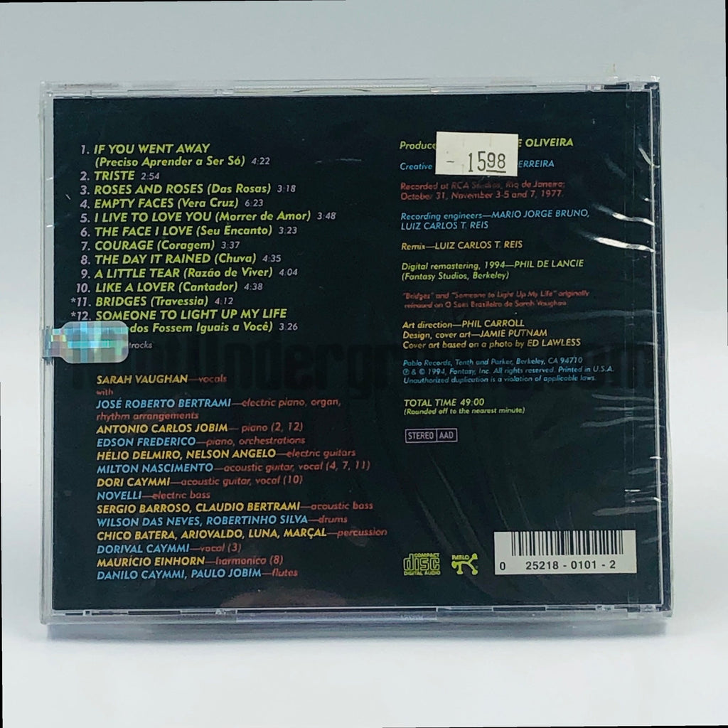 Sarah Vaughan – I Love Brazil! CD, back cover
