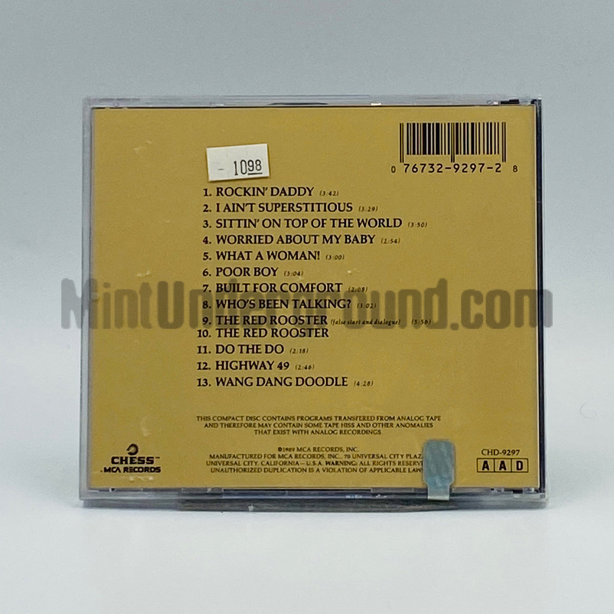 Howlin' Wolf – The London Howlin' Wolf Sessions CD, back cover