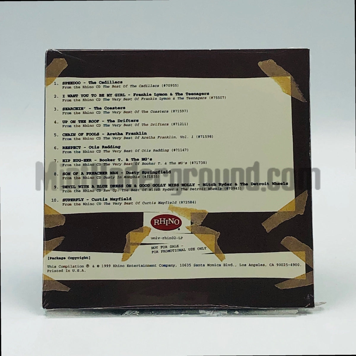 Various Artists – Rhino Records Sampler CD Single, back cover