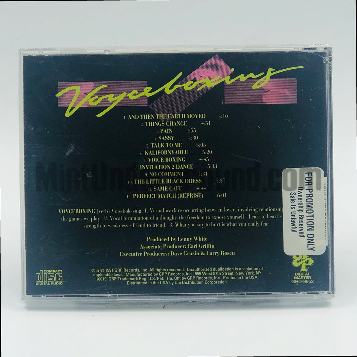 Voyceboxing – Voyceboxing CD, back cover