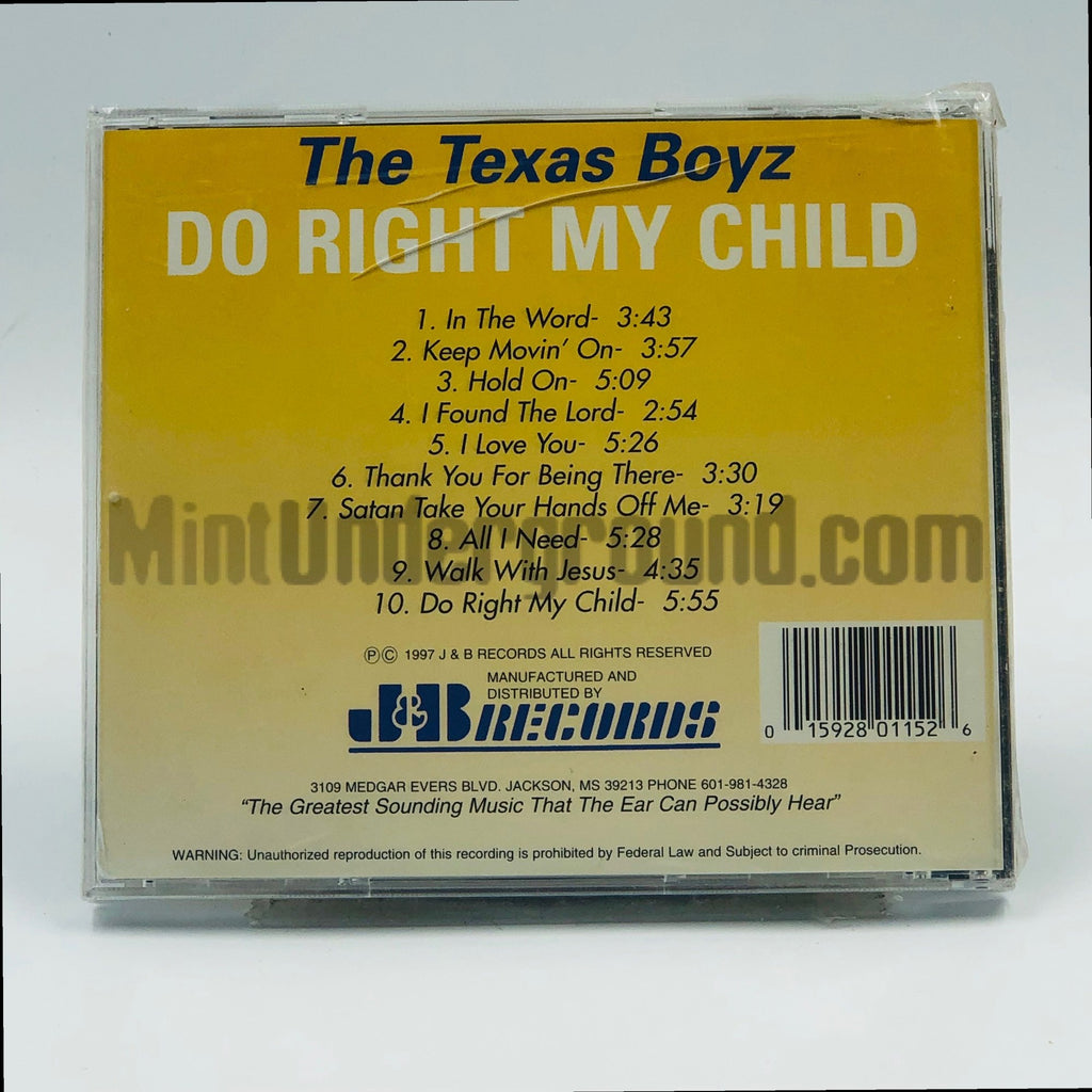 The Texas Boyz – Do Right My Child CD, back cover