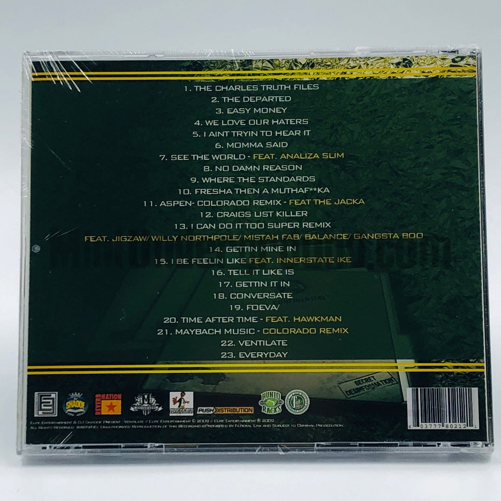 Young Doe is Charles Truth – Ventilate (The Charles Truth Files) CD, back cover
