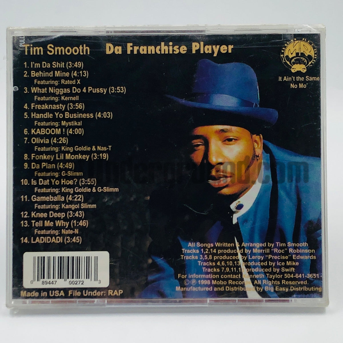 Tim Smooth – Da Franchise Player CD, back cover