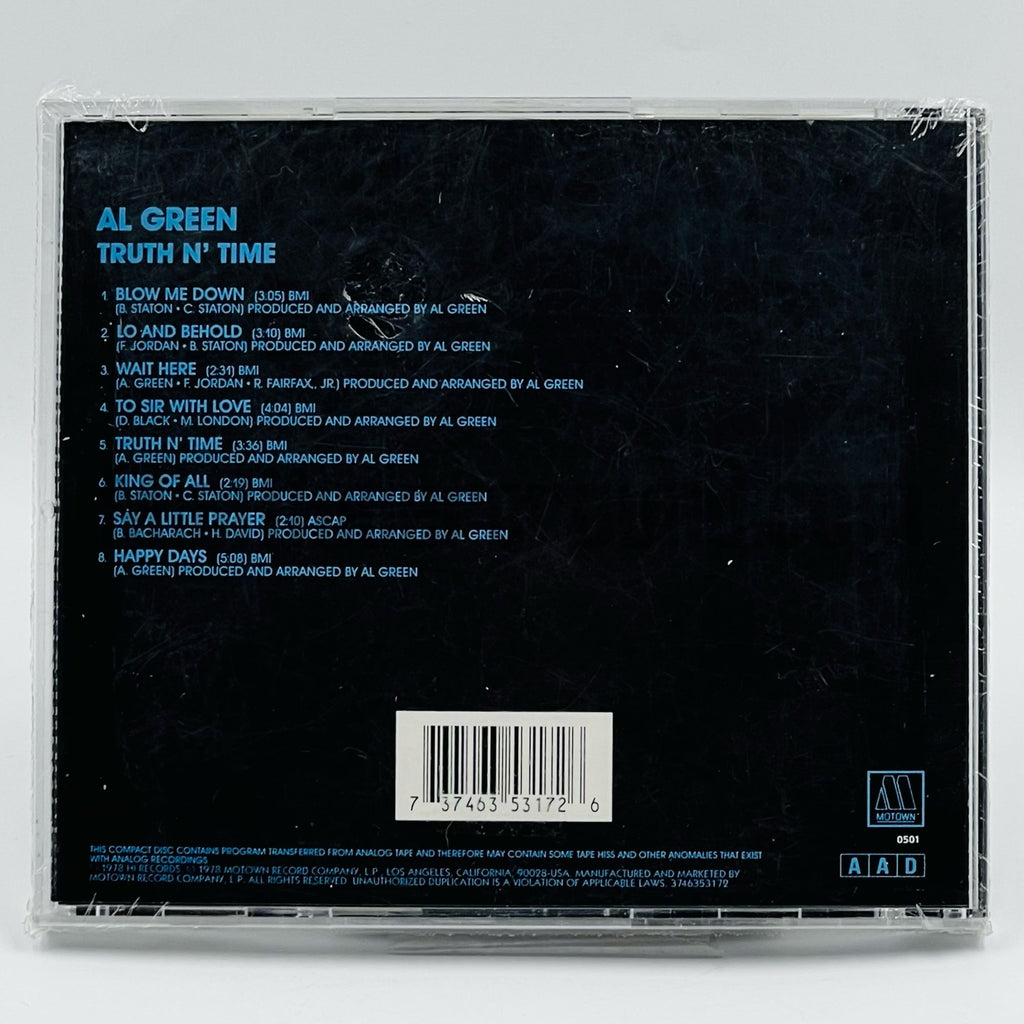 Al Green – Truth N' Time CD, back cover