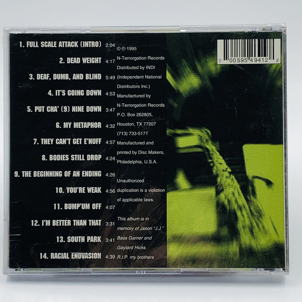 The Terrorists – Full Scale Attack CD, back cover