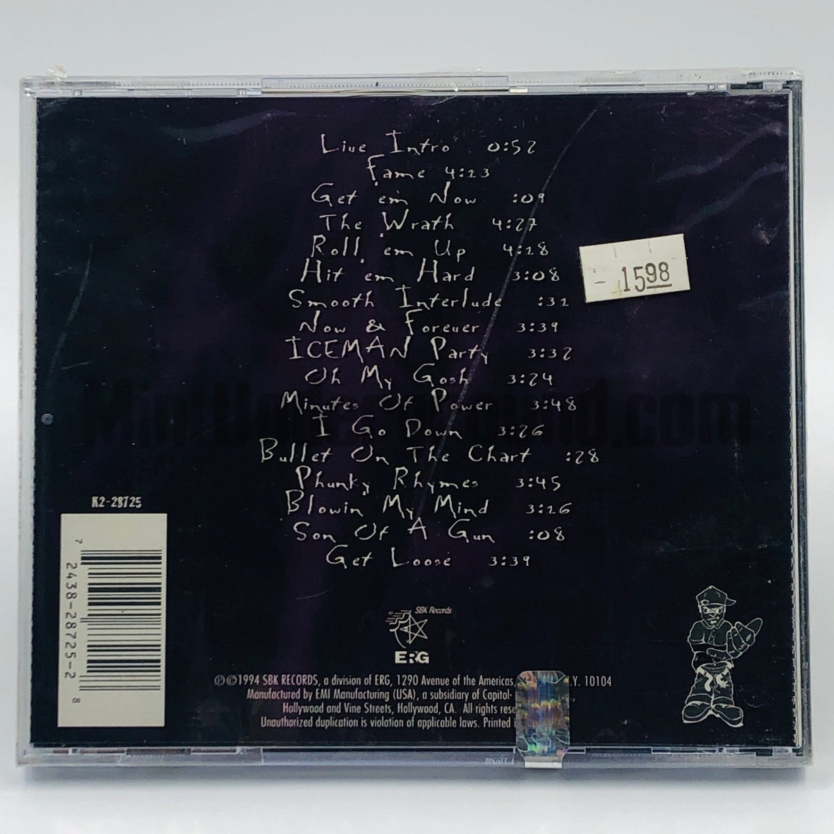 Vanilla Ice – Mind Blowin CD, back cover