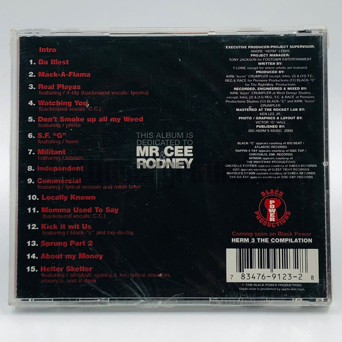 T-Lowe – Mack-A-Flama CD, back cover