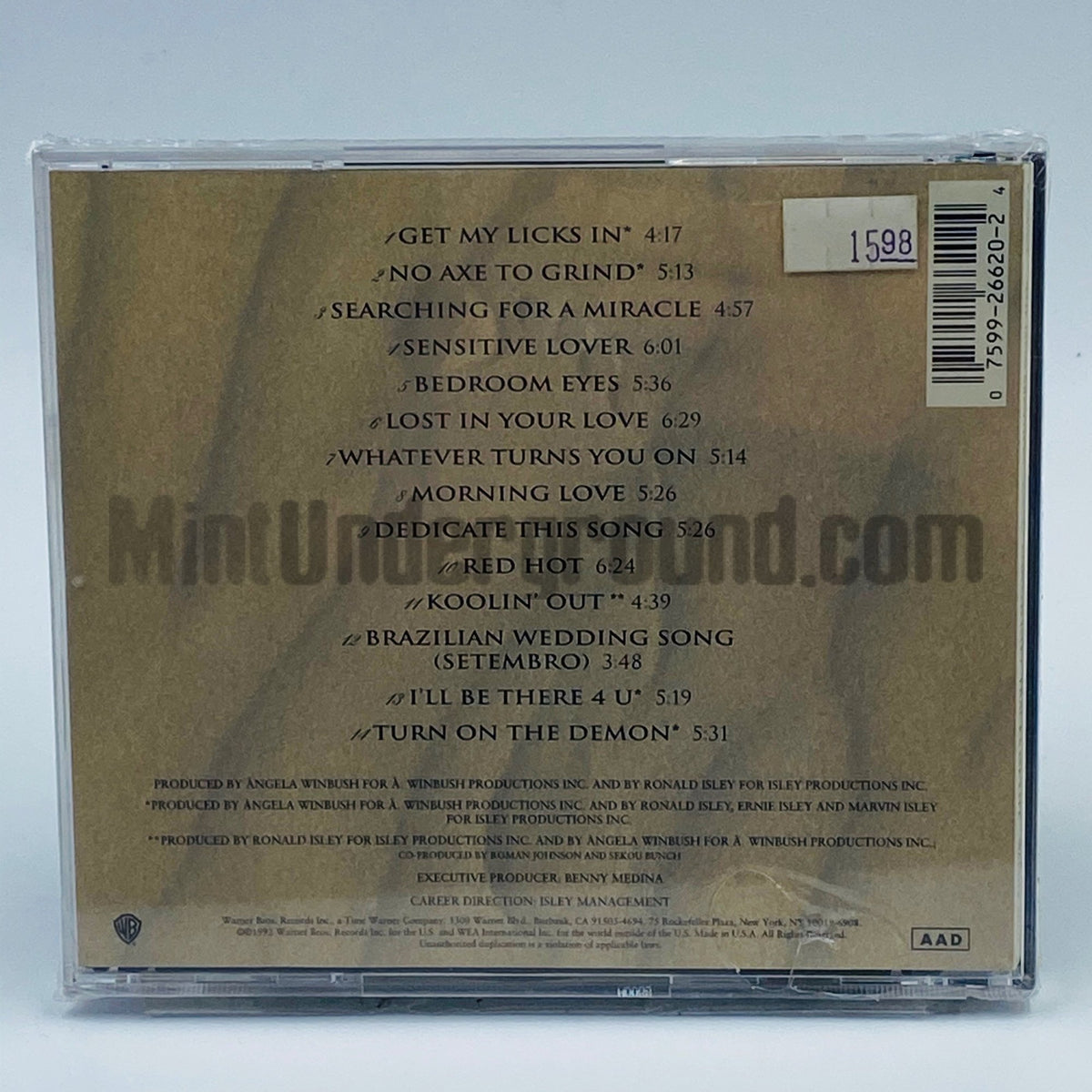 The Isley Brothers featuring Ronald Isley – Tracks Of Life CD, back cover