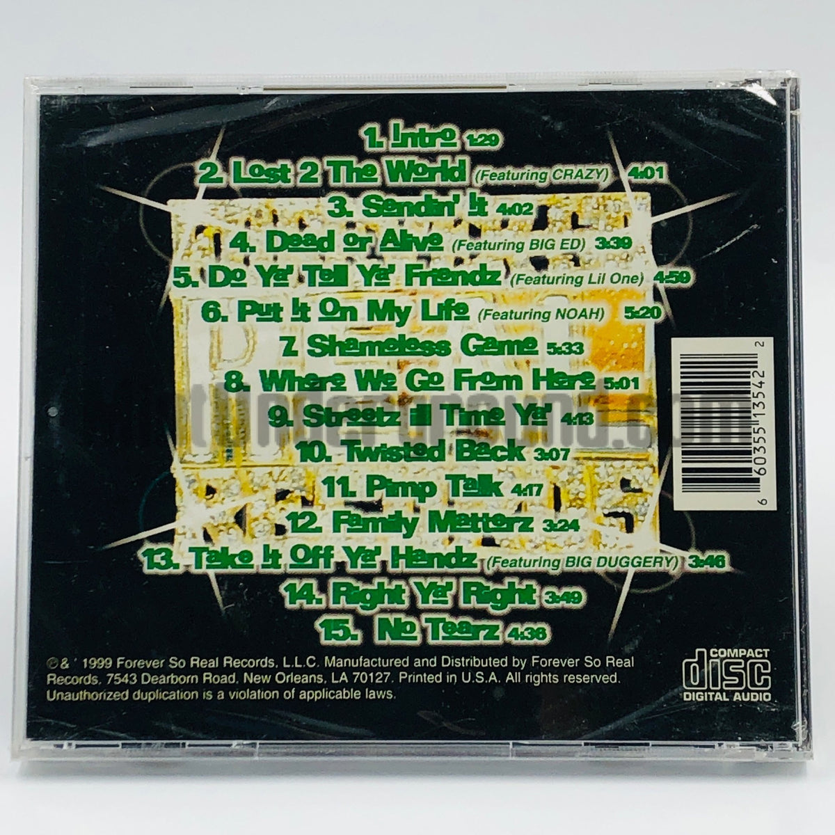 Twelve A'Klok – Lost 2 The World CD, back cover