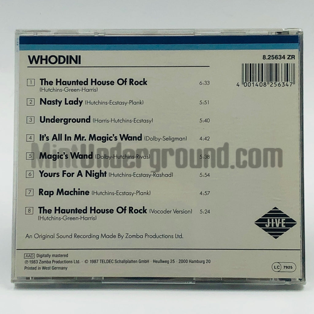 Whodini – Whodini CD, back cover