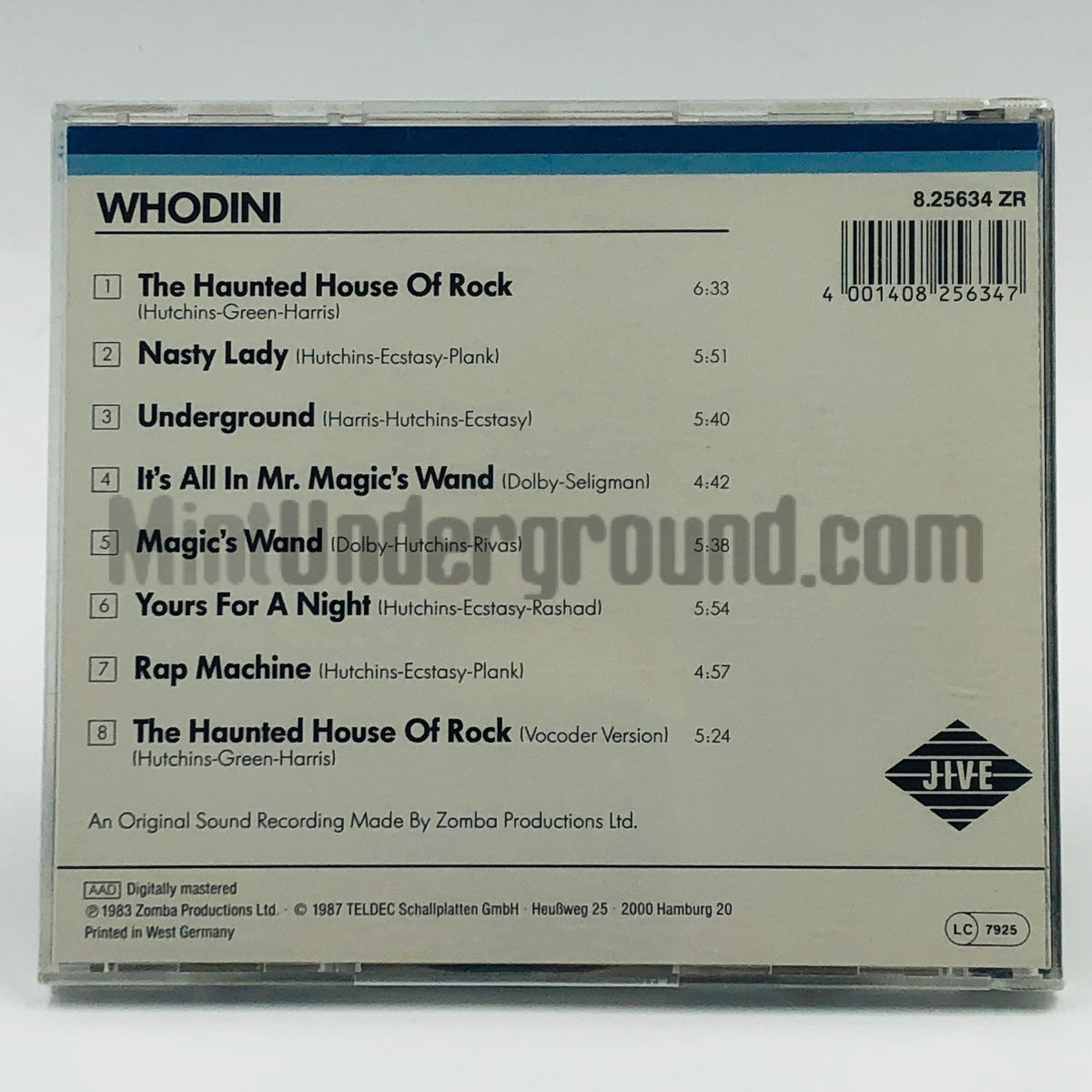 Whodini – Whodini CD, back cover