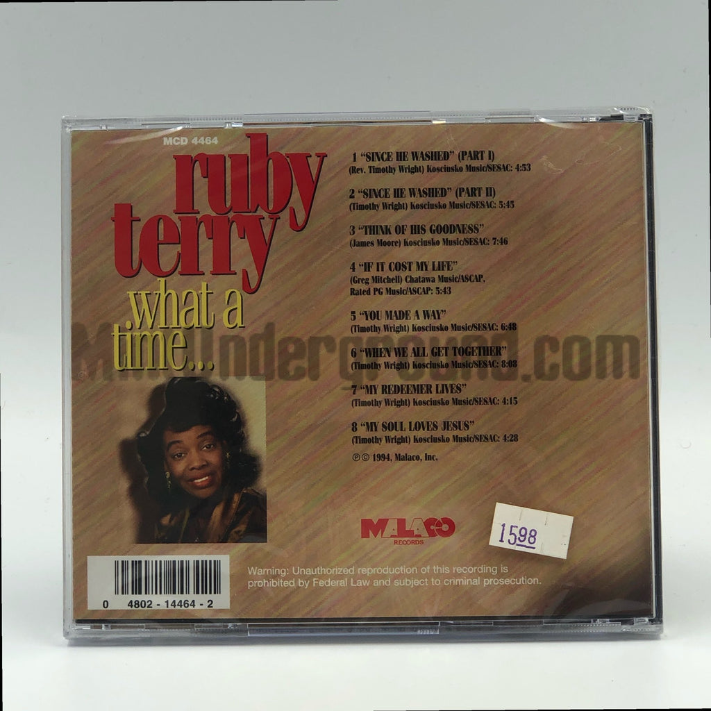 Ruby Terry – What A Time CD, back cover