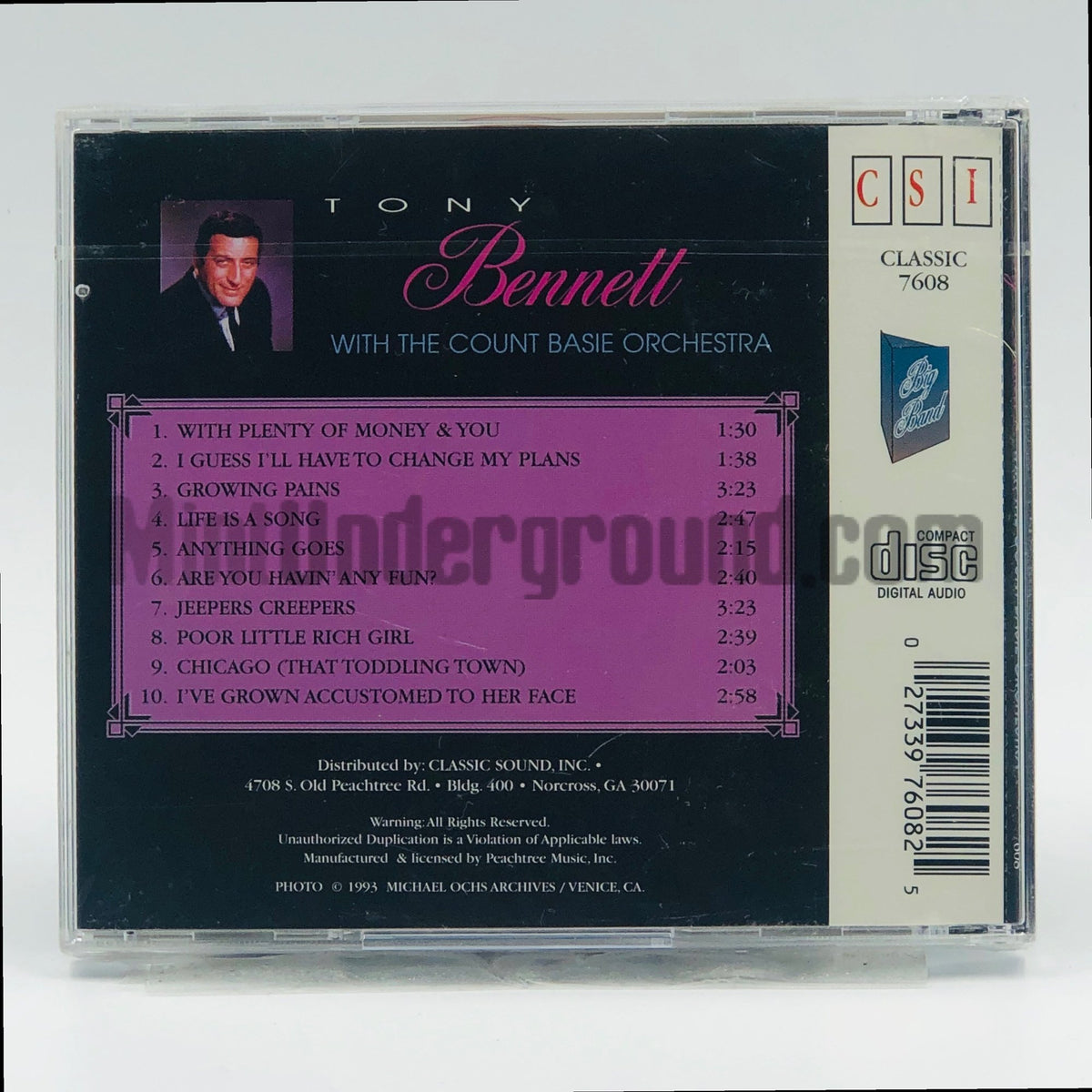 Tony Bennett – With The Count Basie Orchestra CD, back cover