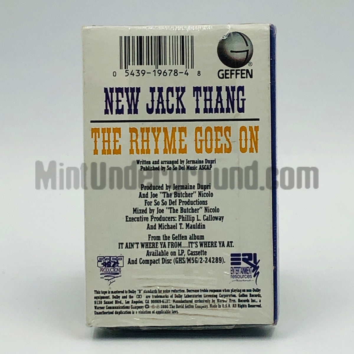 Silk Tymes Leather – New Jack Thang/The Rhyme Goes On Cassette Single, back cover