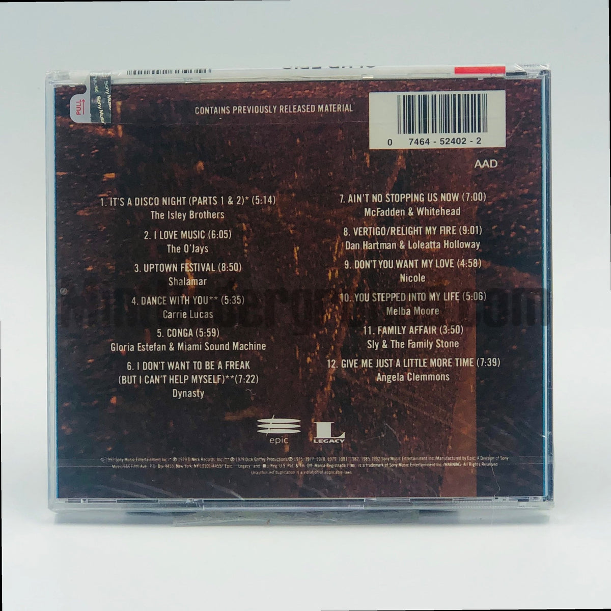 Various Artists – Club Epic A Collection Of Classic Dance Mixes-Volume 2 CD, back cover