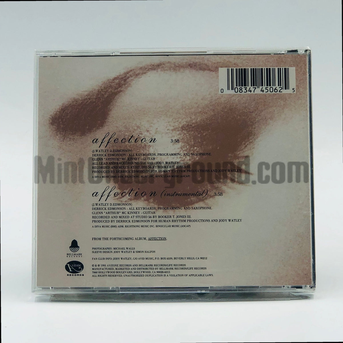 Jody Watley – Affection CD Single, back cover