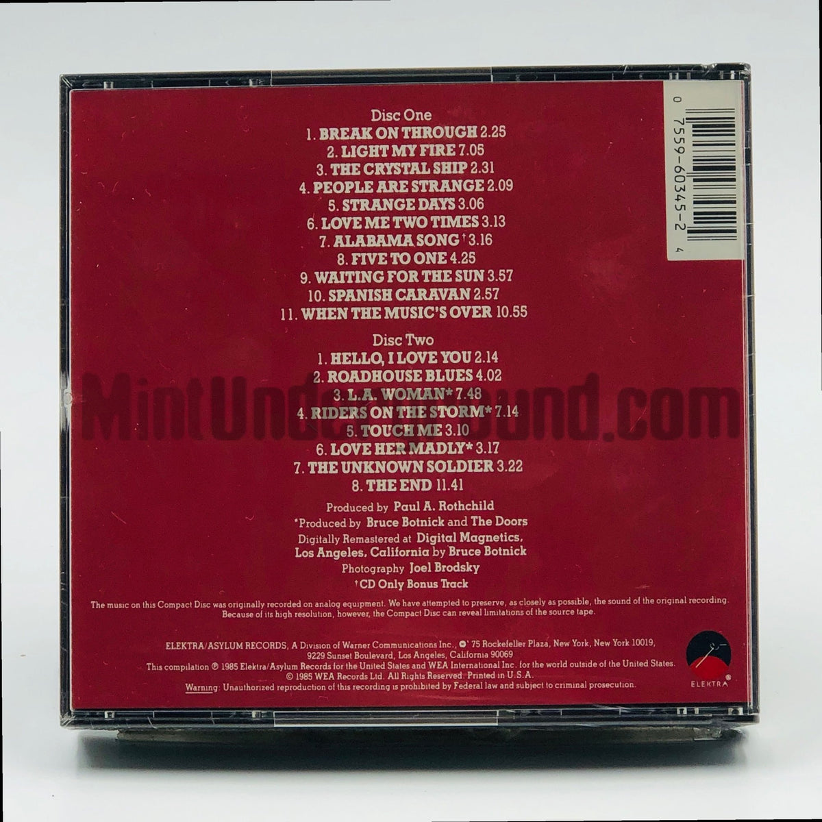 The Doors – The Best Of The Doors 2CD, back cover
