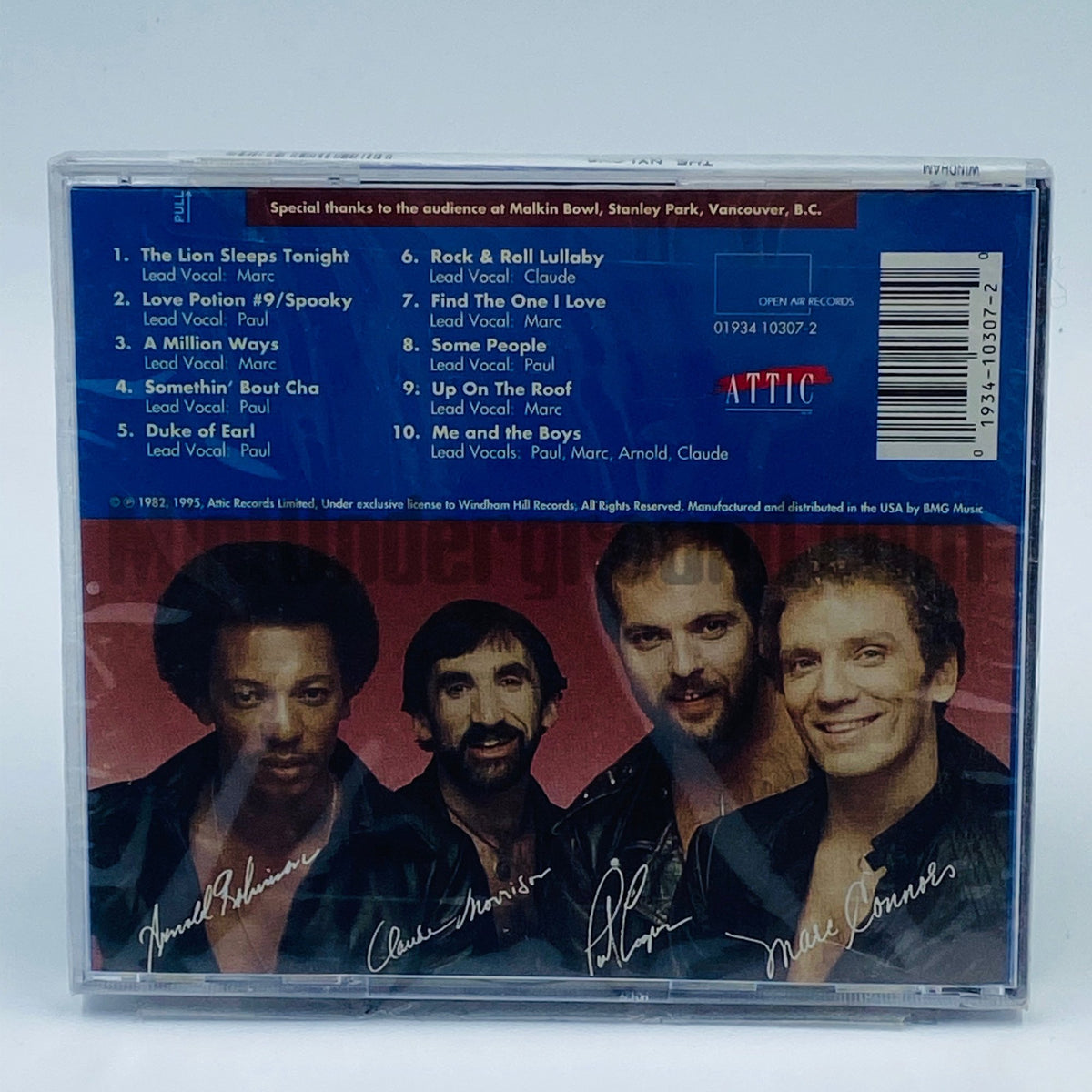 The Nylons – The Nylons CD, back cover