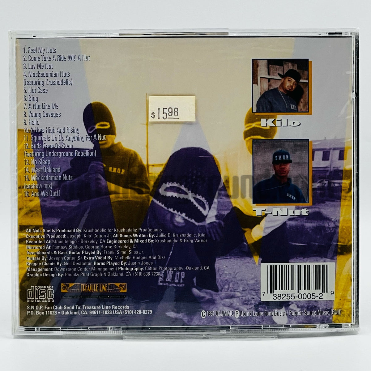 S.N.O.P./SNOP (Some Nuts Outtha Projects) – Nutt'in All Over Your Face CD, back cover