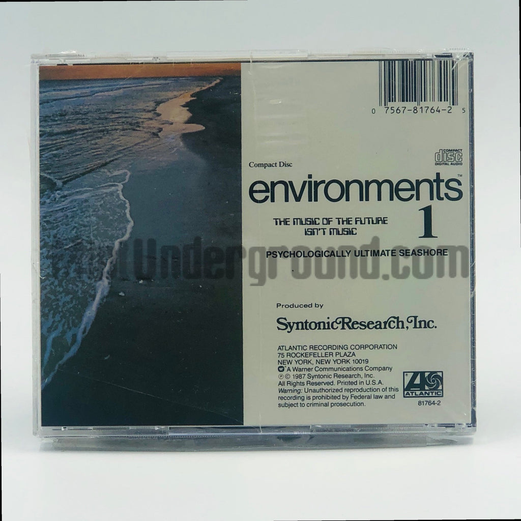 Environments 1 – The Music Of The Future Isn't Music: Psychologically Ultimate Seashore CD, back cover