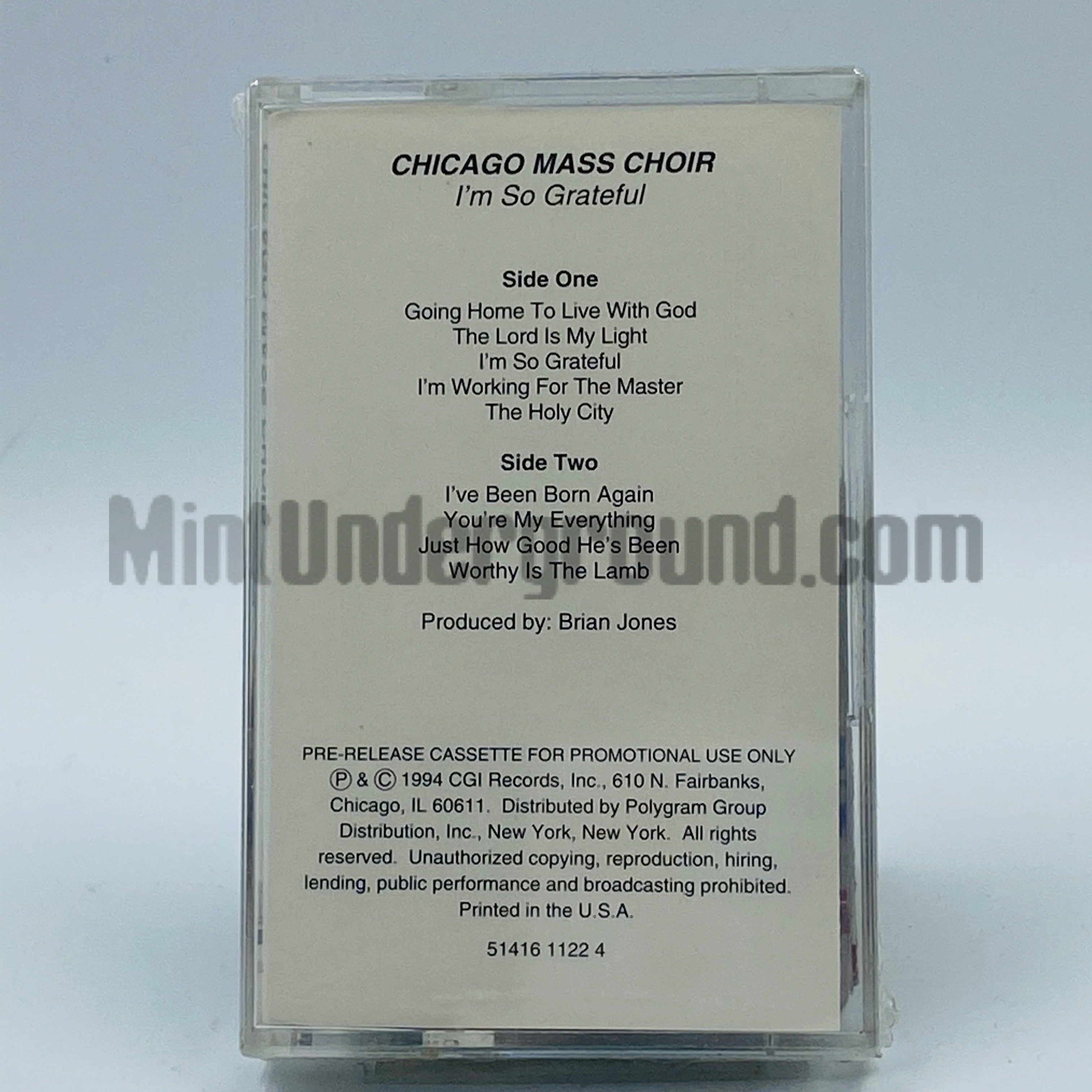 Chicago Mass Choir: I'm So Grateful: Cassette Chicago Mass Choir: I'm So Grateful: Cassette