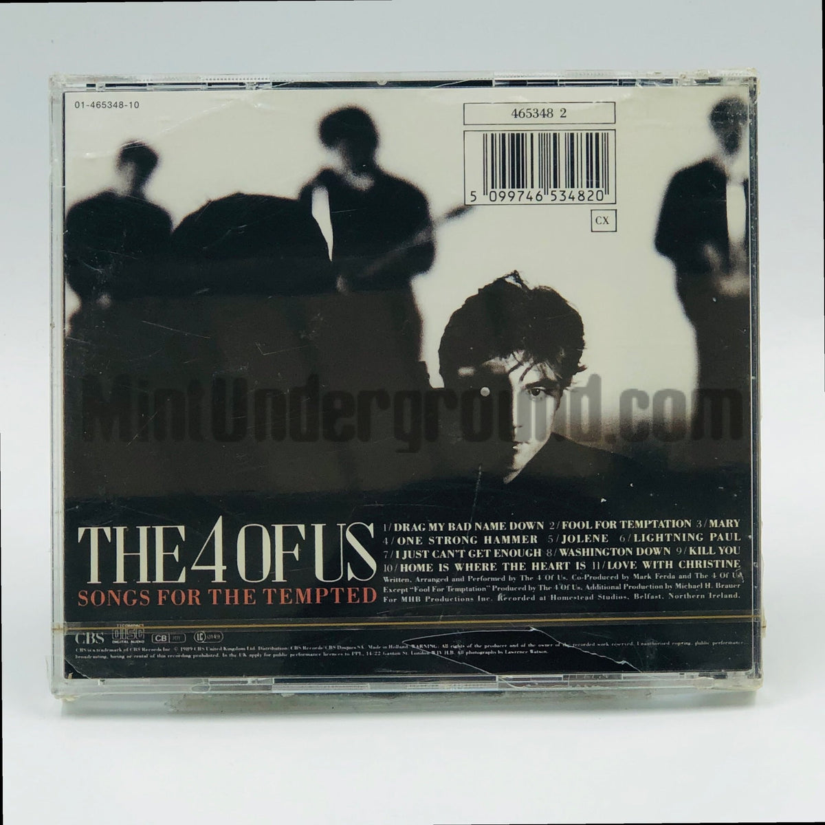 The 4 Of Us – Songs For The Tempted CD, back cover