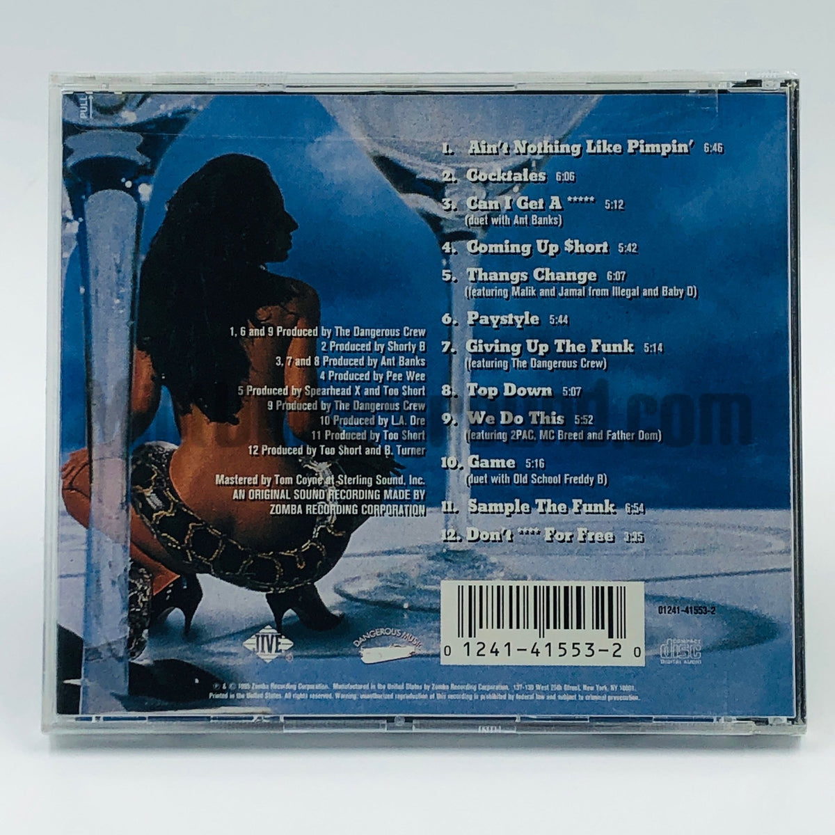 Too Short – Cocktails CD, back cover