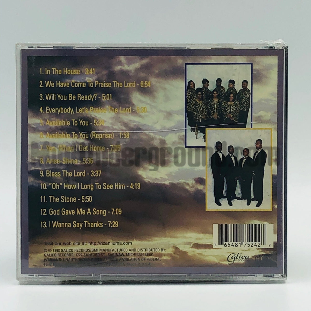 Rizen – Available To You CD, back cover