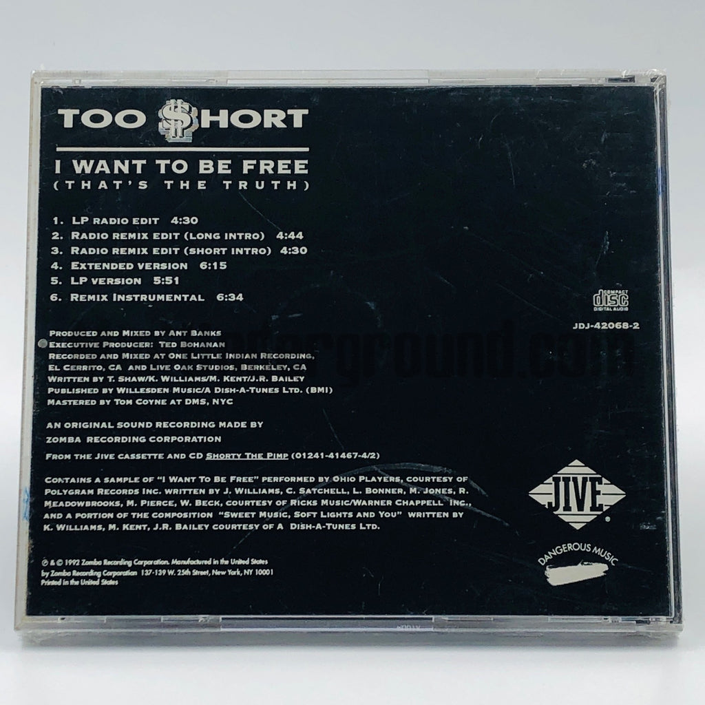 Too Short – I Want To Be Free (That's The Truth) CD Single, back cover