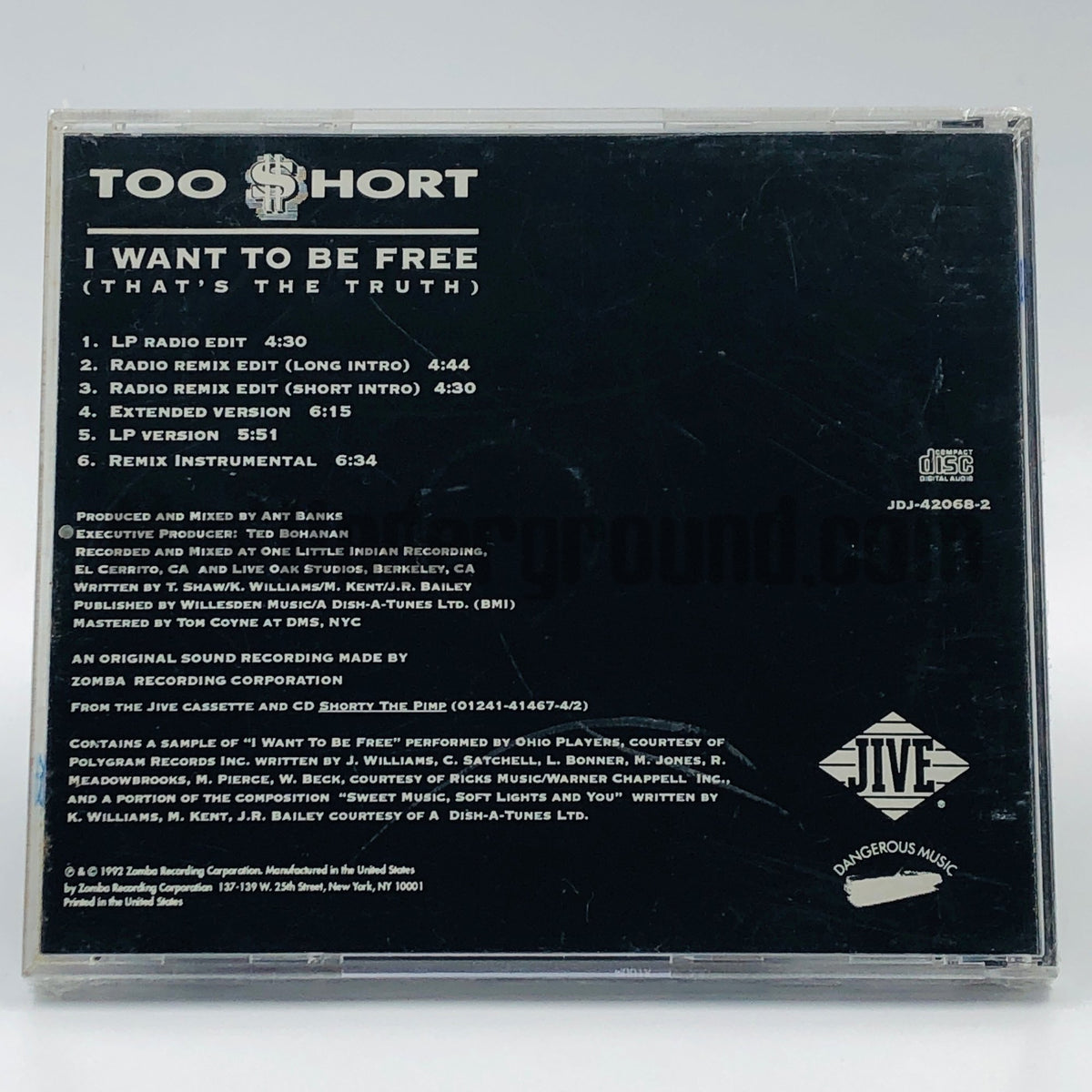Too Short – I Want To Be Free (That's The Truth) CD Single, back cover