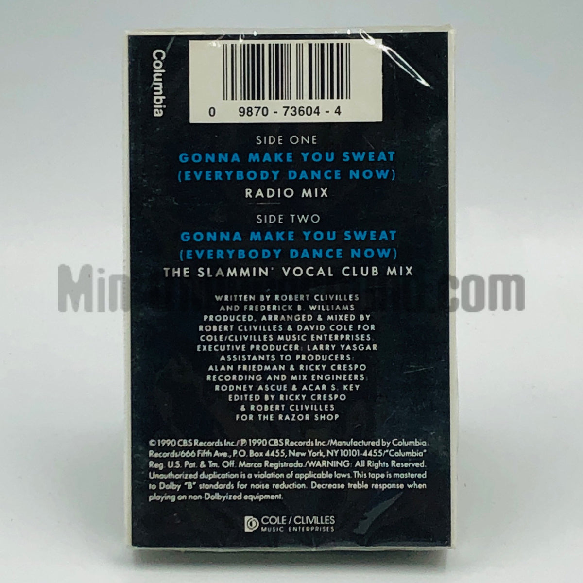 C+C Music Factory – Gonna Make You Sweat (Everybody Dance Now) Cassette Single, back cover