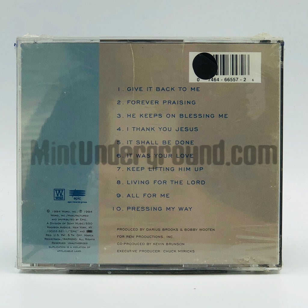 Rev. Milton Brunson Presents Tyrone Block And The Christ Tabernacle Combined Choirs – All For Me CD, back cover