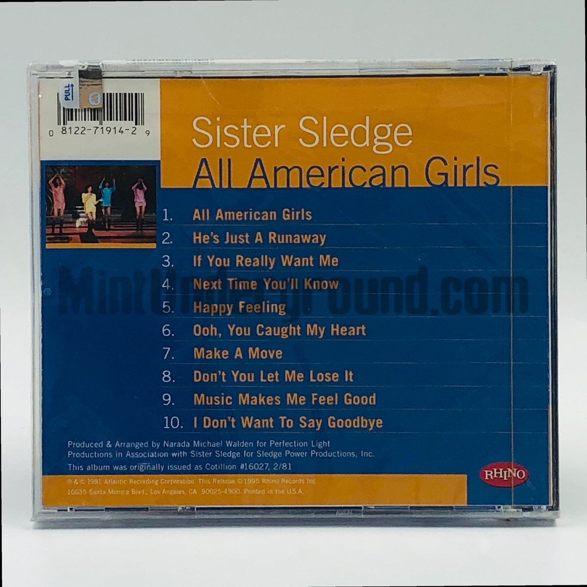 Sister Sledge – All American Girls CD, back cover