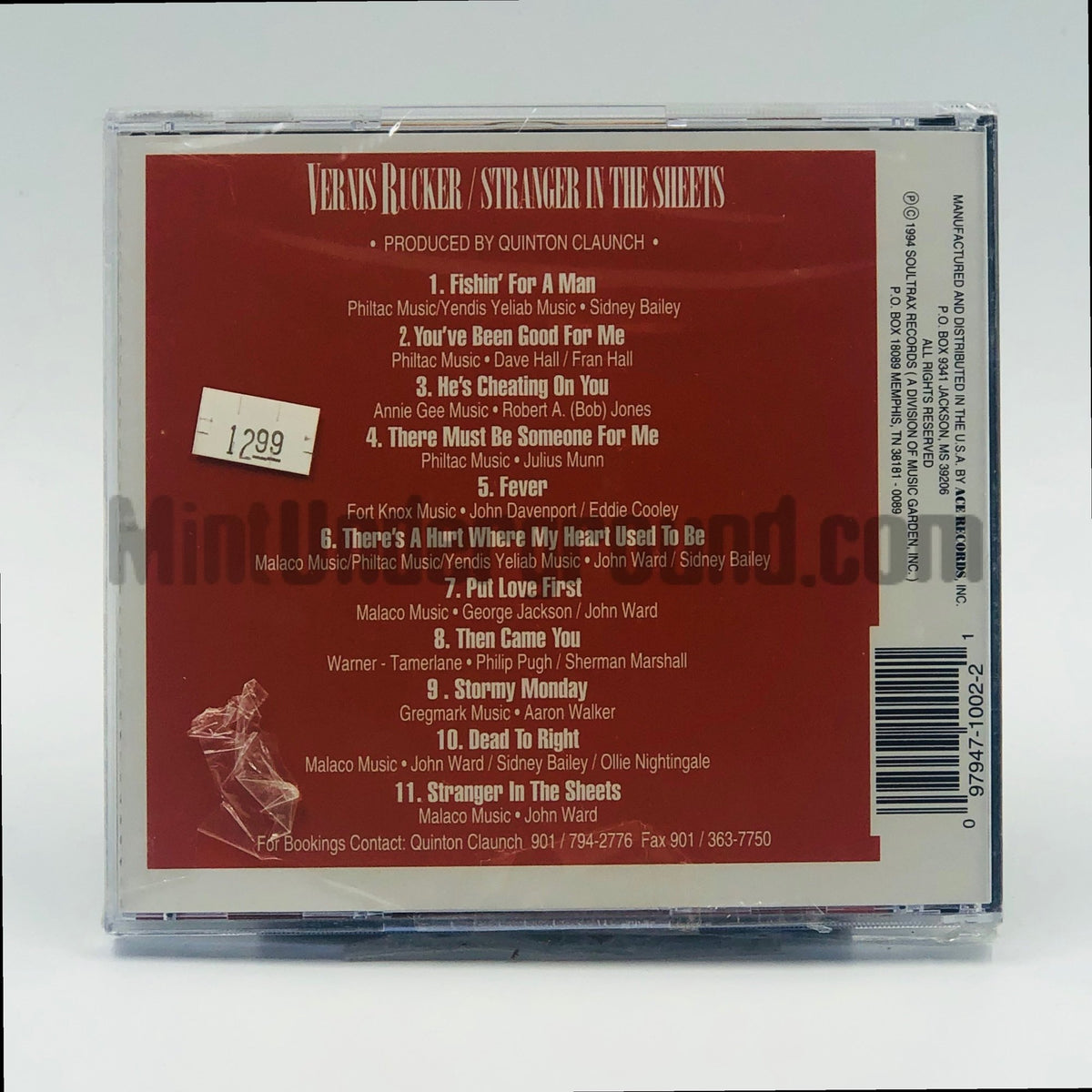 Vernis Rucker – Stranger In The Sheets CD, back cover