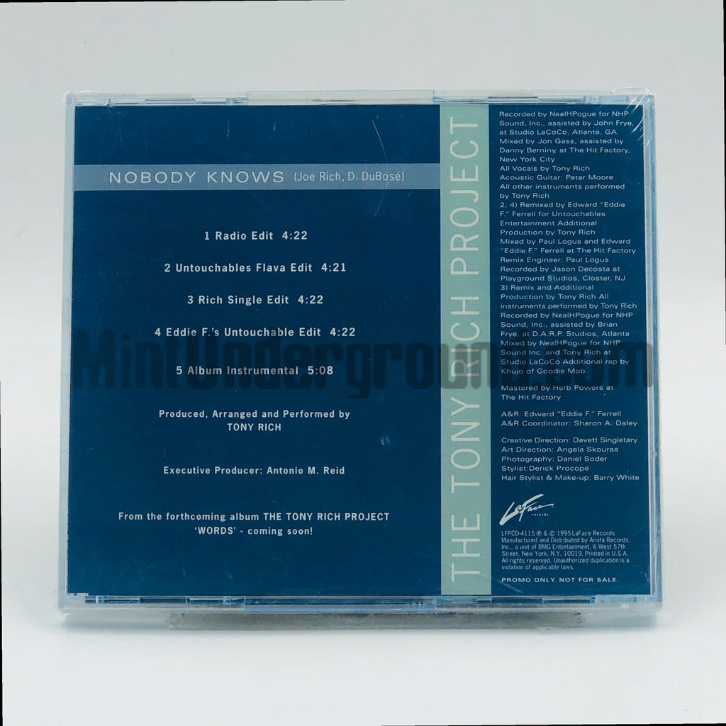 The Tony Rich Project – Nobody Knows CD Single, back cover